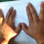 Please put your hands on a plain sheet of paper and widen your fingers. Check which hand is faster and which one has no problem widening the fingers.